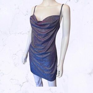 Ombre sparkle bodycon mini club dress sz large